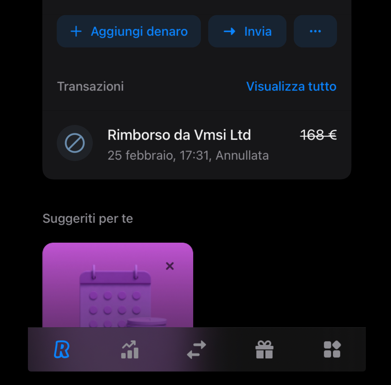 Rimborso Vmsi Ltd mai accreditato