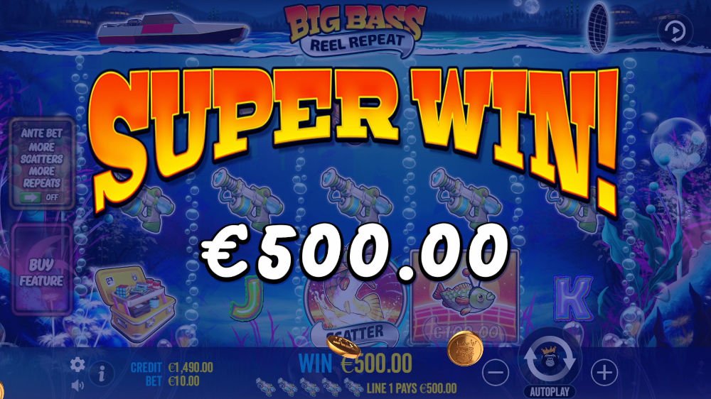 Vincita Big Bass Reel Repeat - PRAGMATIC PLAY